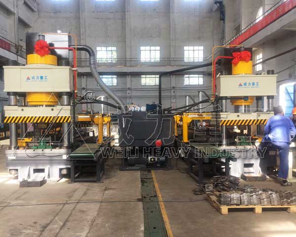 由液壓機(jī)參與的錨桿托盤自動化生產(chǎn)線